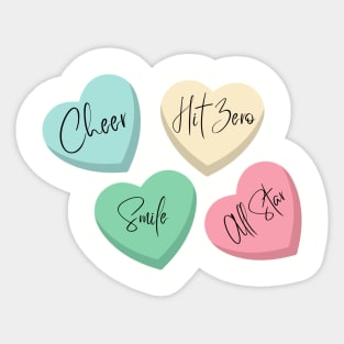 Cheer conversation hearts hit zero Sticker